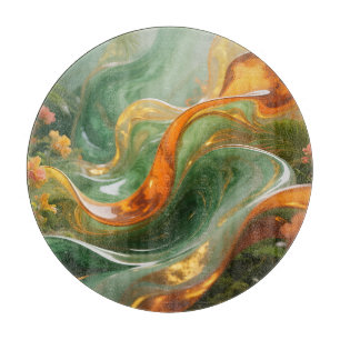 Tropische Smaragd-Amber Werveling Snijplank
