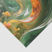 Tropische Smaragd-Amber Werveling Tissuepapier (Detail)