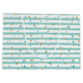 Tropische SMEZson-groeten, Blauwgroen Stripes, Sti Large Cadeautasje (Achterkant)