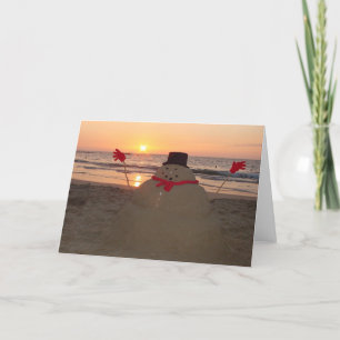 Tropische Sneeuwman Feestdagen Kaart