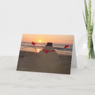 Tropische Sneeuwman Feestdagen Kaart