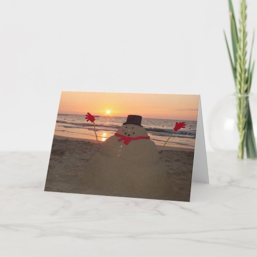 Tropische Sneeuwman Feestdagen Kaart (Voorkant)