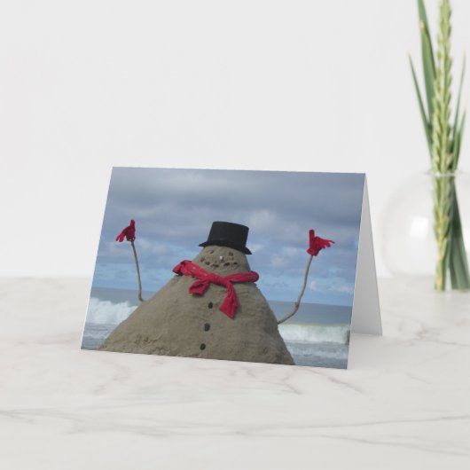 Tropische Sneeuwman Feestdagen Kaart (Voorkant)