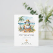 Tropische Sneeuwman Kerstmis Bewegende Aankondigin Aankondigingskaart (Staand voorkant)