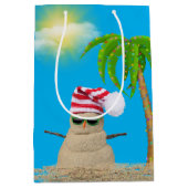 Tropische sneeuwman Kerstmis Medium Cadeauzakje (Voorkant)