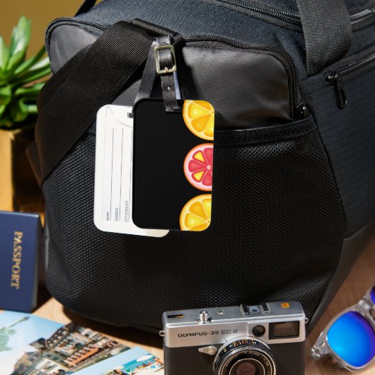 TROPISCHE SOMMER VRUCHTEN Oranje citroenen Slik Bagagelabel (Voorkant & Achterkant)