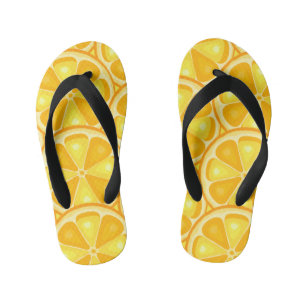 TROPISCHE SOMMER VRUCHTEN Oranje citroenen Slik Kinder Teenslippers