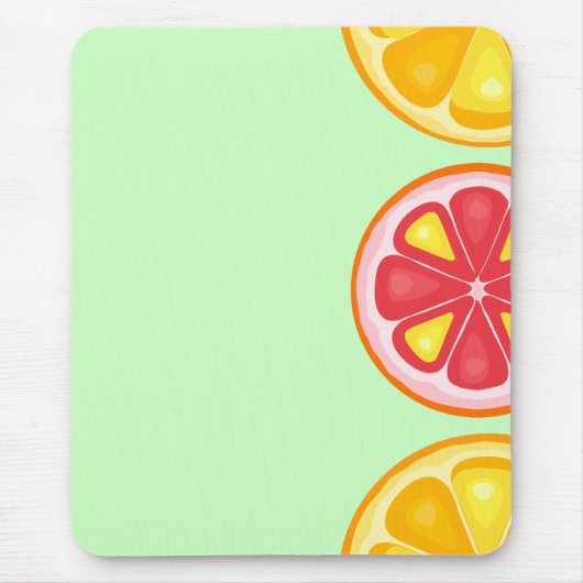 TROPISCHE SOMMER VRUCHTEN Oranje citroenen Slik Muismat (Voorkant)