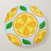 TROPISCHE SOMMER VRUCHTEN Oranje citroenen Slik Rond Kussen (Achterkant)