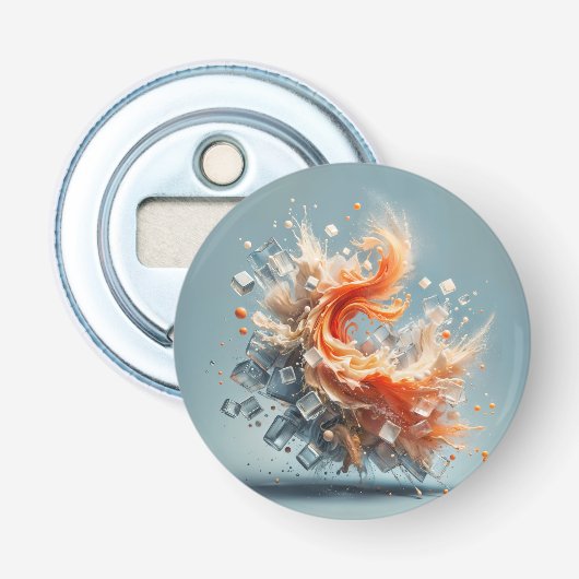 Tropische spatten button flesopener (Voorkant)