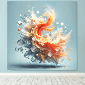 Tropische spatten canvas afdruk (Insitu (Houten vloer))