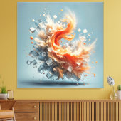 Tropische spatten canvas afdruk (Insitu (Woonkamer))