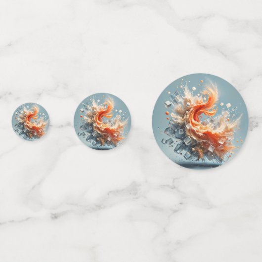 Tropische spatten confetti (Achterkanten)