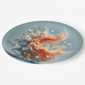 Tropische spatten papieren bordje (Gekanteld)