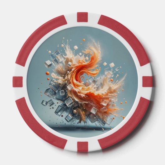 Tropische spatten poker chips (Voorkant)