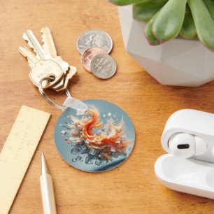 Tropische spatten sleutelhanger