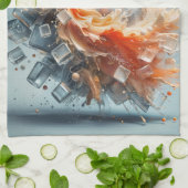 Tropische spatten theedoek (Gevouwen)