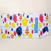 Tropische speciale visdozen met heldere kleuren strandlaken (Voorkant)