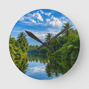 Tropische Spiegel Rivierreflecties Accent Ronde Klok