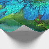 Tropische spirits - Goud en blauw Macaw Art Gift W Cadeaupapier (Hoek)