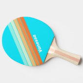 Tropische splash gestreept met naam tafeltennisbatje (Zijkant)
