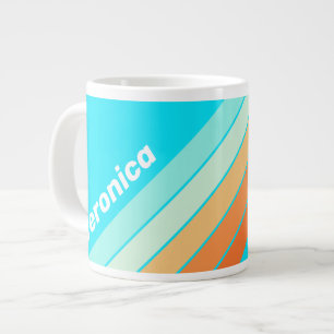Tropische Splash Gestreepte met Naam Grote Koffiekop