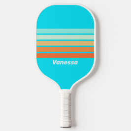 Tropische Splash Overdwars Gestreepte Met Naam Pickleball Paddle