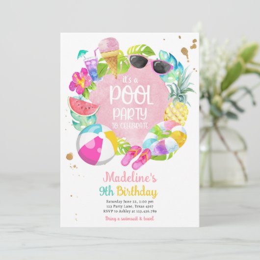 Tropische spleetschoudergroep Basis verjaardag Kaart (Staand voorkant)