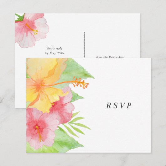 Tropische Splendor bruiloft rsvp + entreuren Uitnodiging Briefkaart (Voorkant / Achterkant)