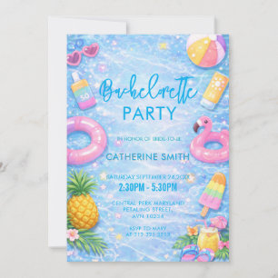 Tropische sprankel vrijgezellenfeest zwembadfeest kaart