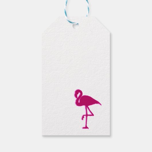 Tropische springplank en roze flamingo Birthday Cadeaulabel (Achterkant)