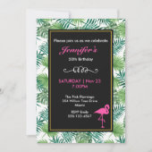 Tropische springplank en roze flamingo Birthday Kaart (Voorkant)