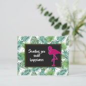 Tropische springplank en roze flamingo briefkaart (Staand voorkant)