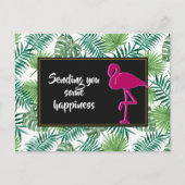 Tropische springplank en roze flamingo briefkaart (Voorkant)