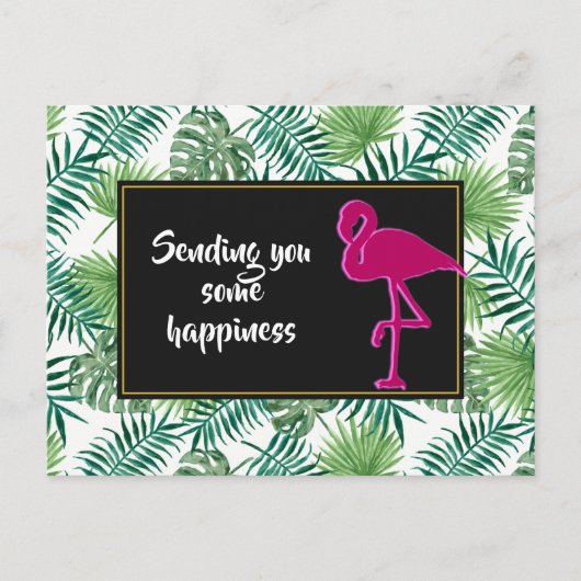Tropische springplank en roze flamingo briefkaart (Voorkant)