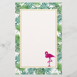 Tropische springplank en roze flamingo briefpapier