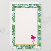 Tropische springplank en roze flamingo briefpapier (Voorkant / Achterkant)