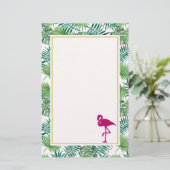 Tropische springplank en roze flamingo briefpapier (Staand voorkant)