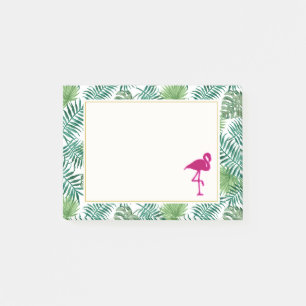 Tropische springplank en roze flamingo post-it® notes