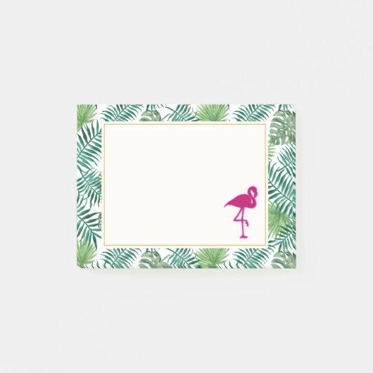 Tropische springplank en roze flamingo post-it® notes (Voorkant)