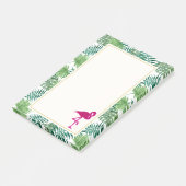 Tropische springplank en roze flamingo post-it® notes (Schuin)