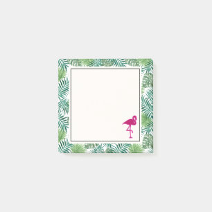 Tropische springplank en roze flamingo post-it® notes