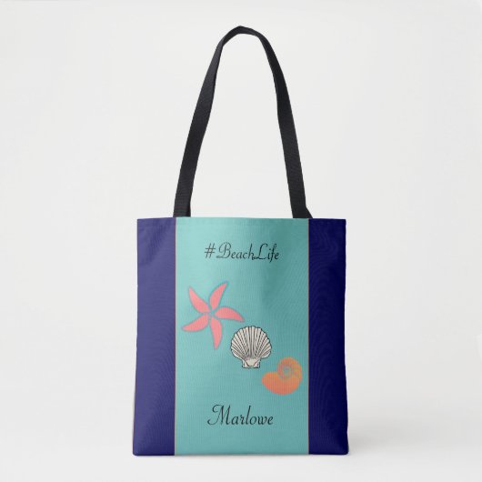 Tropische staartvis en zeehondenzee-strand tote bag (Voorkant)