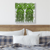 Tropische staghornvaren canvas afdruk (Insitu (Slaapkamer))