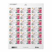 Tropische Stardust Tuin Bloemparadijs Bruiloft Etiket (Full Sheet)