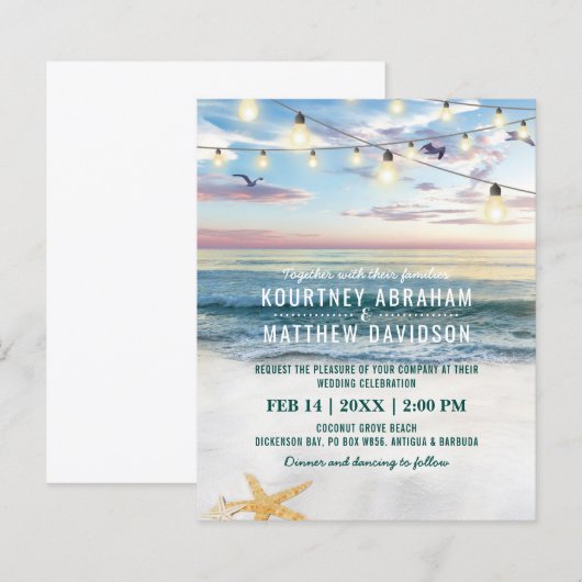 Tropische Starfish Budget Beach Weddenschap (Voorkant / Achterkant)