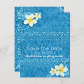 Tropische stekelblauwe zomer, behalve de datum aankondigingskaart (Voorkant / Achterkant)