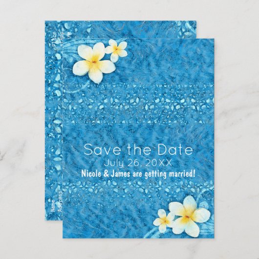 Tropische stekelblauwe zomer, behalve de datum aankondigingskaart (Voorkant / Achterkant)