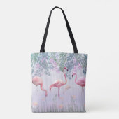Tropische stekelfamilie roze vlamingos tote bag (Achterkant)