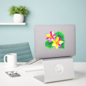 Tropische stekelstaartebloemen sticker (Laptop op bureau)